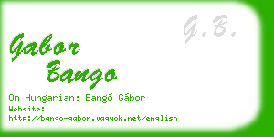 gabor bango business card
