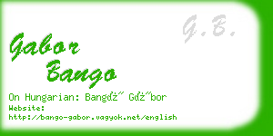 gabor bango business card